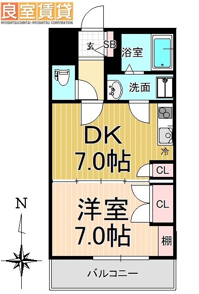 名古屋市中区大須のマンションの間取り