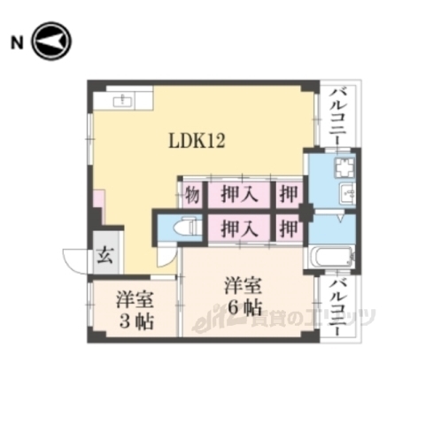 橿原市見瀬町のマンションの間取り