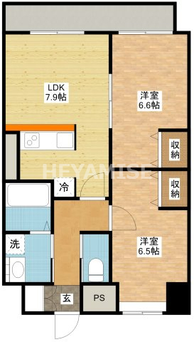 エヴァーグリーン思案橋の間取り