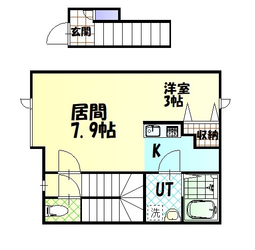 【旭川市二条通のアパートの間取り】