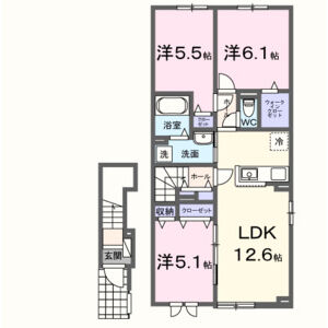 石狩郡当別町六軒町のアパートの間取り