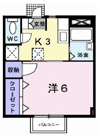 四国中央市上柏町のアパートの間取り