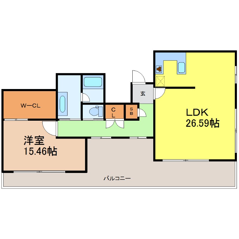 名古屋市中村区竹橋町のマンションの間取り