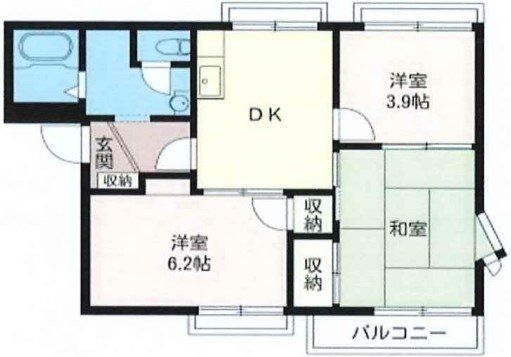 所沢市東新井町のアパートの間取り