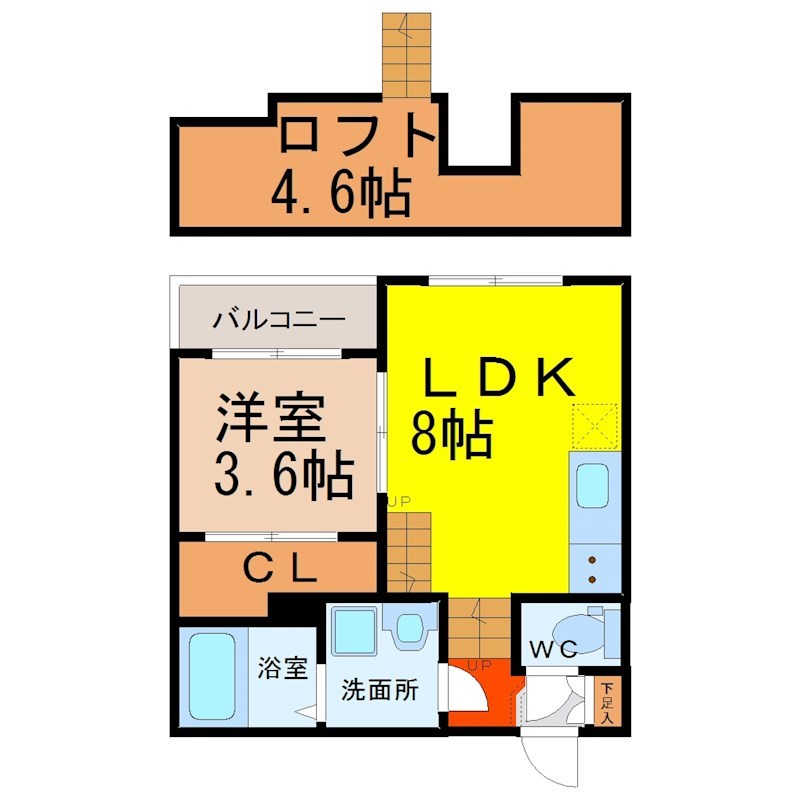 名古屋市中村区中村町のアパートの間取り