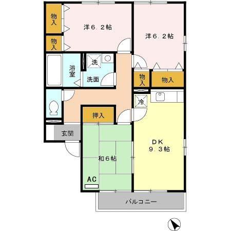 セジュール白水　Iの間取り