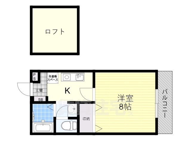 枚方市磯島茶屋町のアパートの間取り