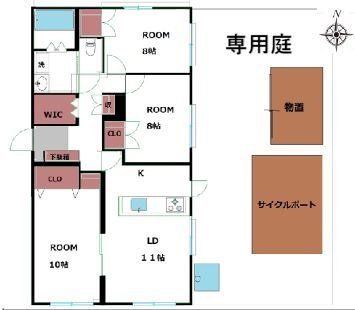 川崎市中原区今井上町のマンションの間取り