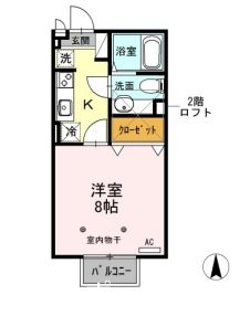 松本市村井町南のアパートの間取り