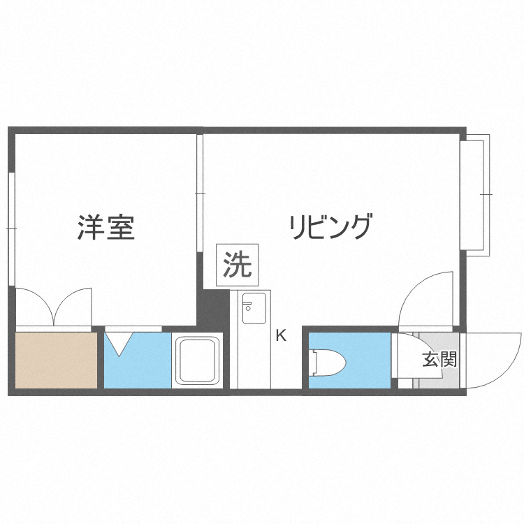 札幌市東区北十条東のアパートの間取り