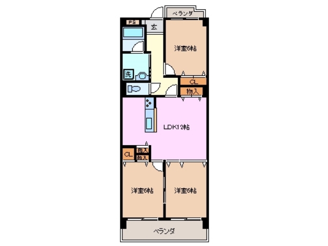 鈴鹿市西条のマンションの間取り