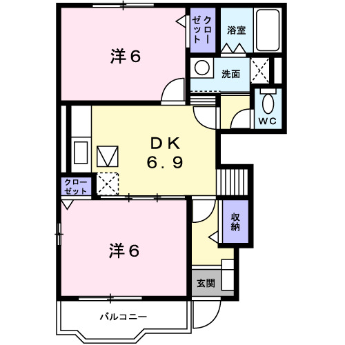 北葛城郡河合町池部のアパートの間取り