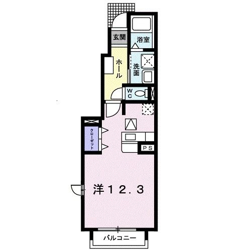 鯖江市水落町のアパートの間取り