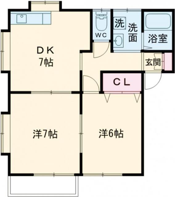 新潟市南区大通黄金のアパートの間取り