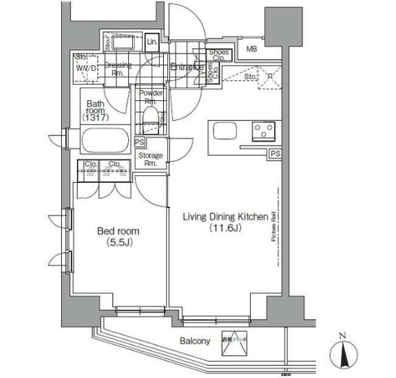 パークハビオ秋葉原の間取り