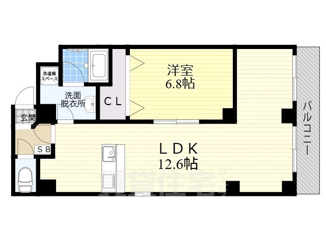 京都市山科区小山西御所町のマンションの間取り