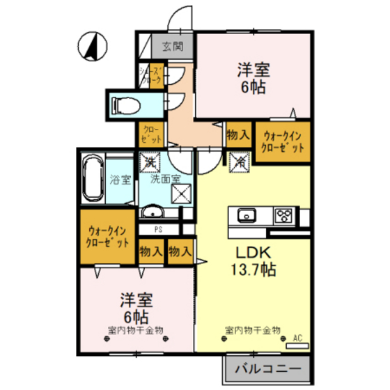 アプリコーゼ山室の間取り