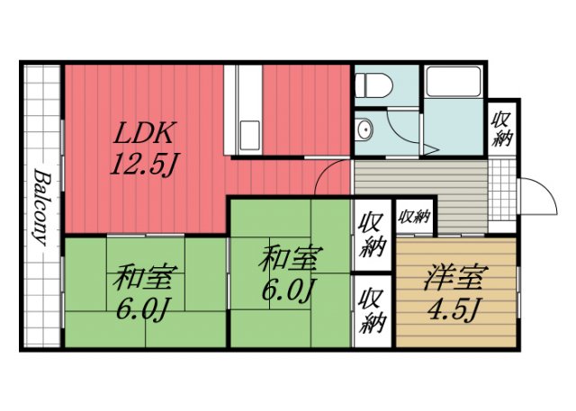 富里市七栄のマンションの間取り