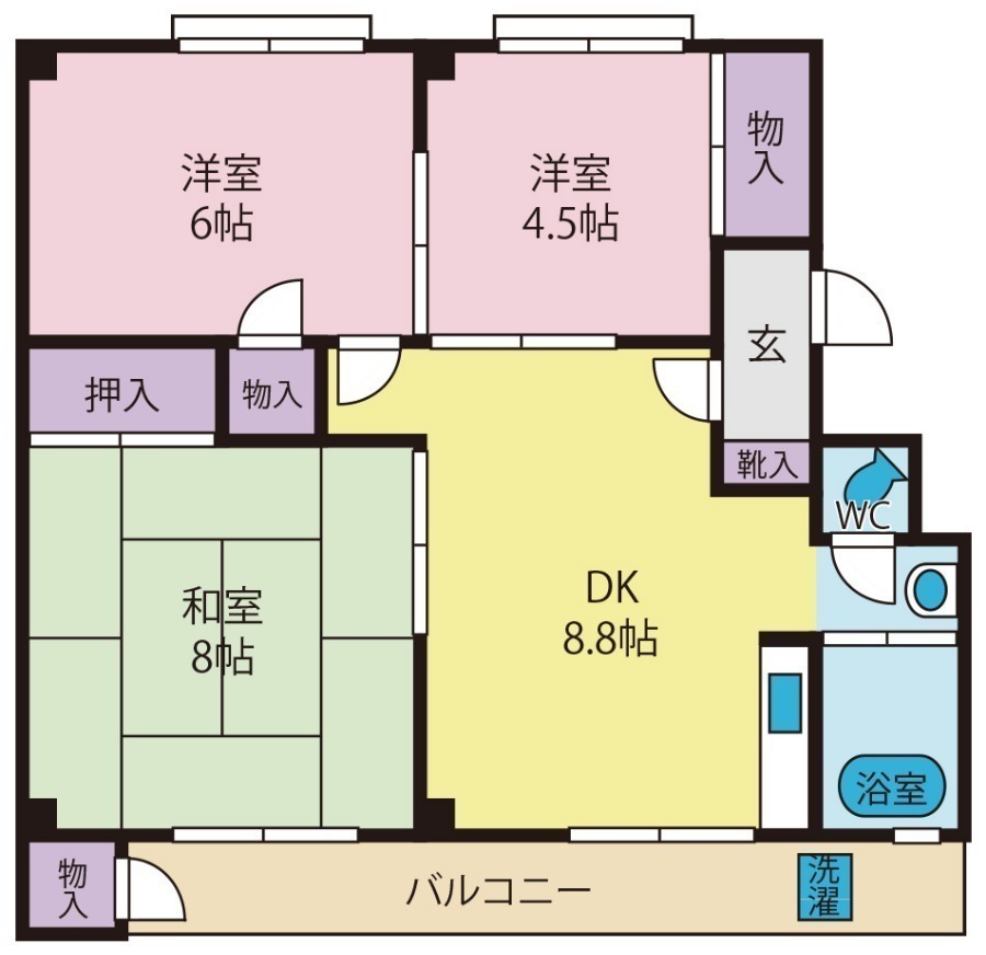 アシスト第2甲府マンションの間取り