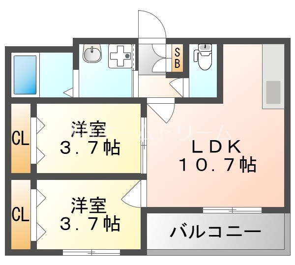 守口市藤田町のアパートの間取り