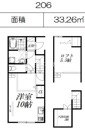 浜松市中央区布橋のアパートの間取り