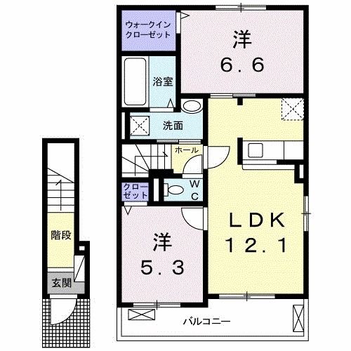 名張市蔵持町原出のアパートの間取り