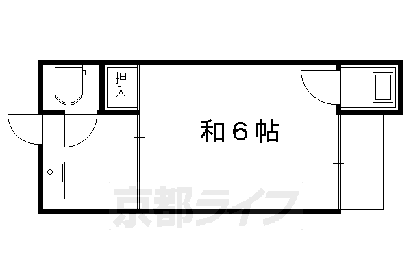 京都市左京区北白川下別当町のアパートの間取り