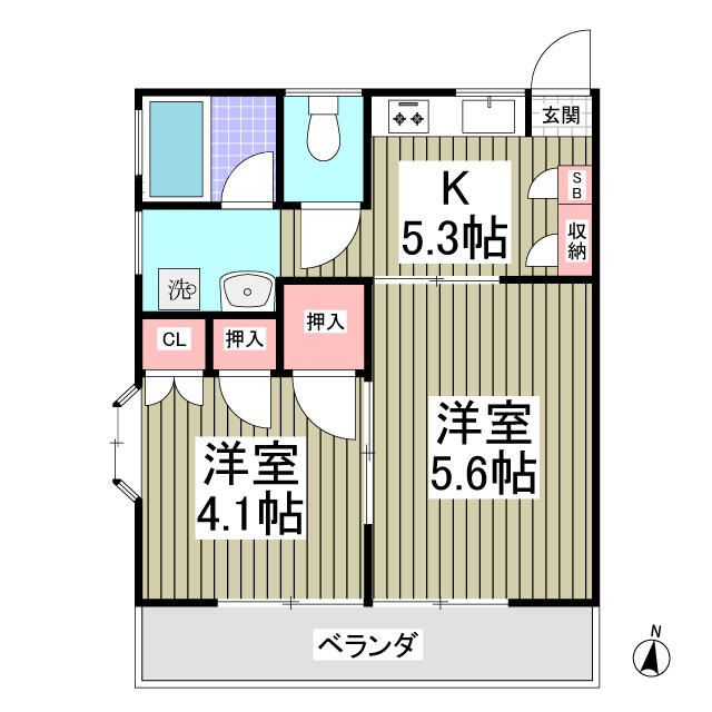 入間郡越生町大字上野のアパートの間取り