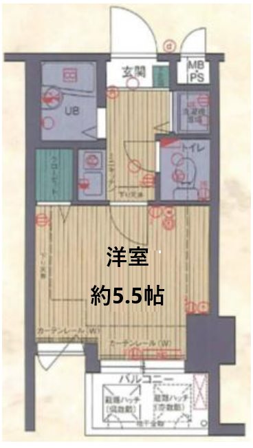 大阪市北区兎我野町のマンションの間取り