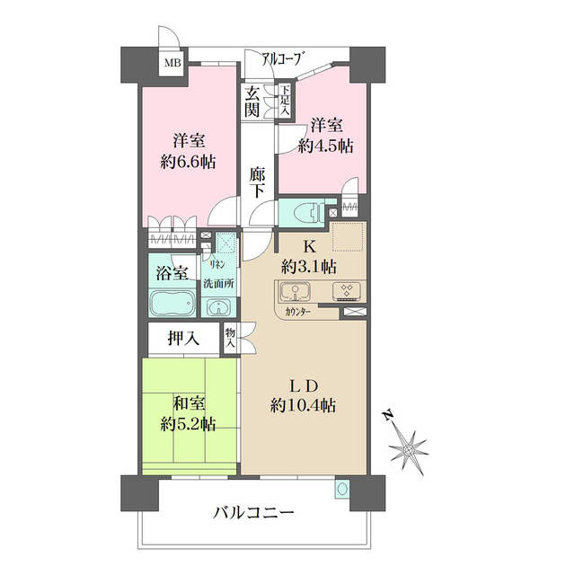 藤和八尾駅前ホームズの間取り