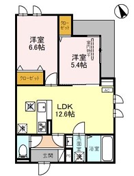 明石市魚住町中尾のアパートの間取り