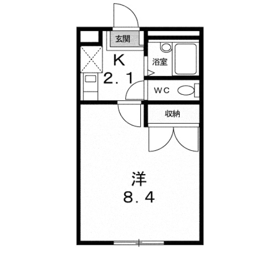 館林市尾曳町のアパートの間取り