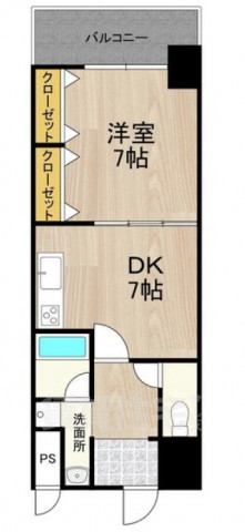 大阪市西区南堀江のマンションの間取り