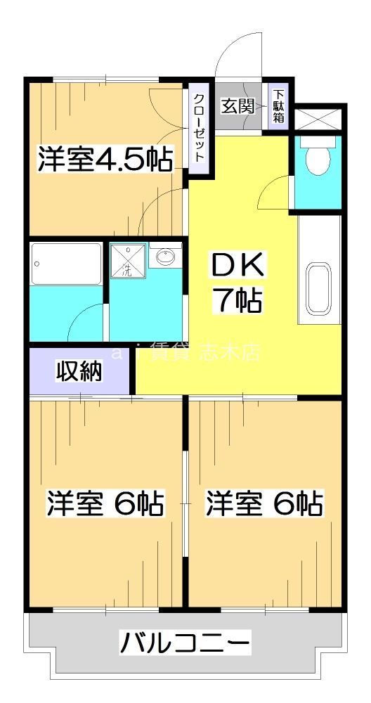 志木市幸町のマンションの間取り