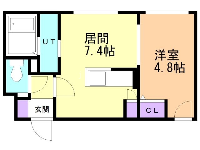 札幌市西区発寒二条のマンションの間取り