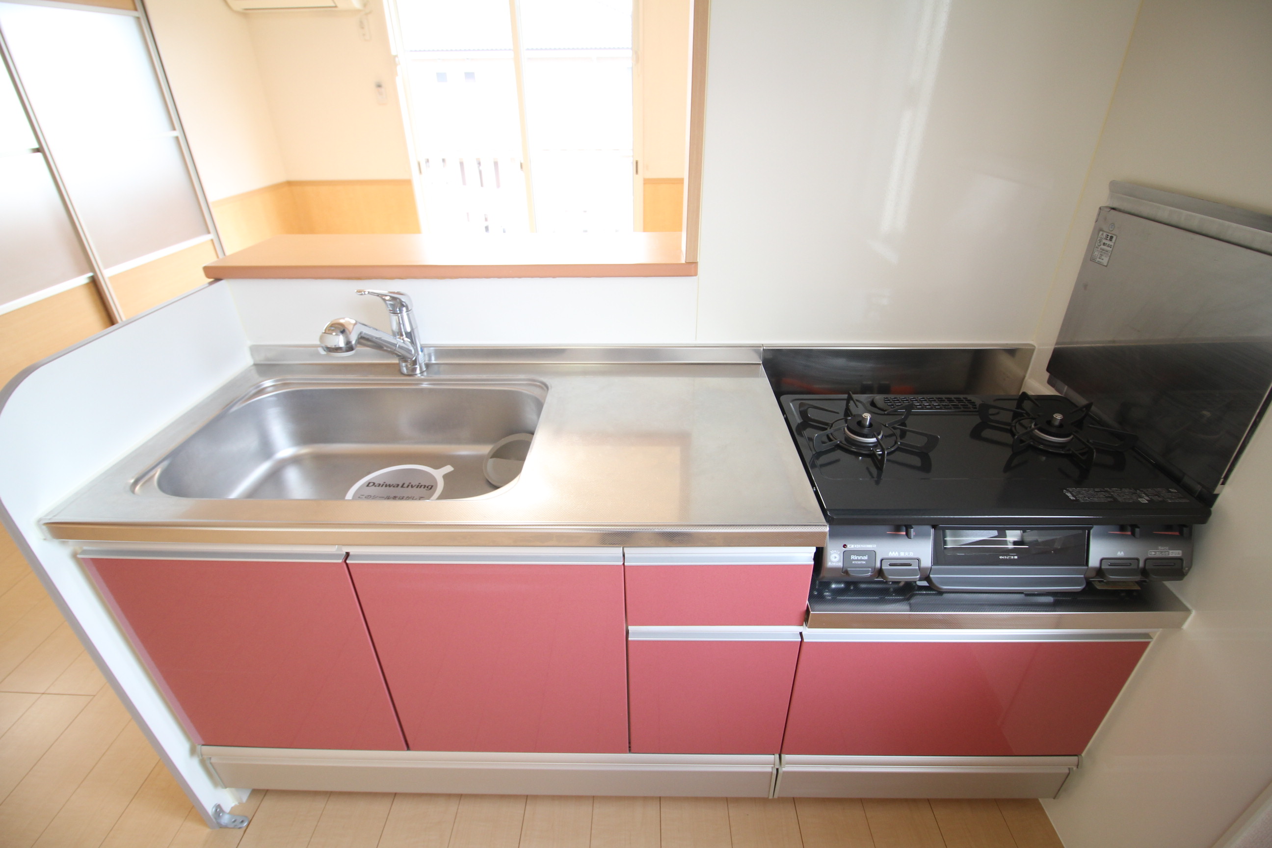 キッチン　２口コンロで同時調理可能！