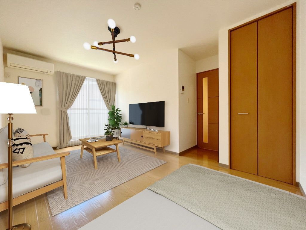 居室・リビング　バーチャルステージングの写真です