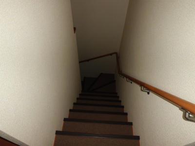 その他　階段は、足の裏にやさしいカーペット張。
