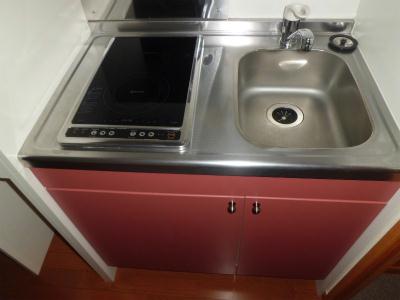 キッチン　２口電気コンロ付ミニキッチン。