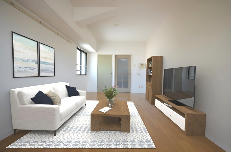 広島電鉄江波線 舟入本町駅 徒歩15分 9階建 築28年の居間写真