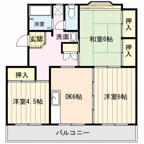 大原マンションの間取り写真