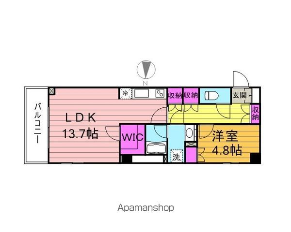 ＪＲ総武線 亀戸駅 徒歩6分 13階建 築20年の間取り写真