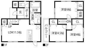 ＪＲ高徳線 吉成駅 徒歩25分 2階建 築12年の間取り写真