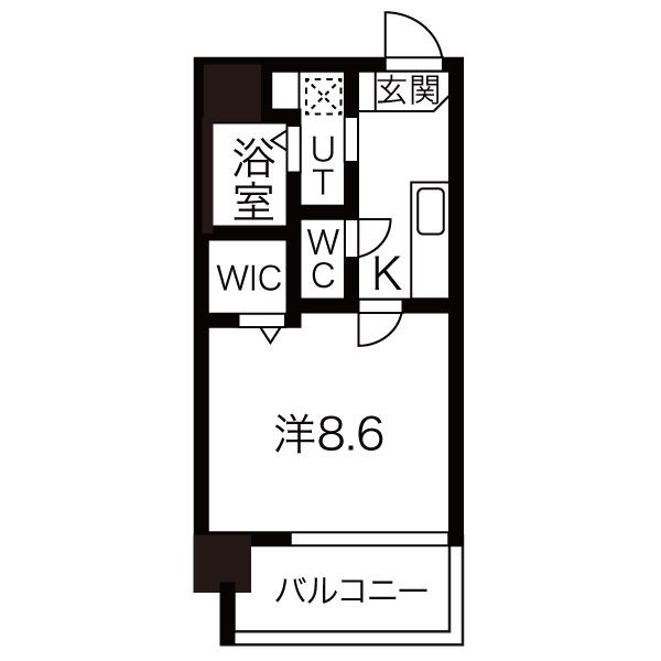 地下鉄東山線 新栄町駅 徒歩8分 8階建 築9年の間取り写真