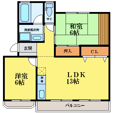 徳島市万代町のマンションの間取り