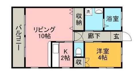 鹿児島市坂元町のアパートの間取り