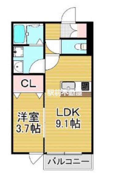 久留米市津福今町のアパートの間取り