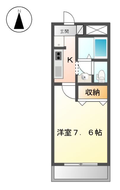 長久手市岩作早稲田のアパートの間取り