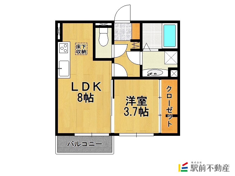 鳥栖市古野町のアパートの間取り