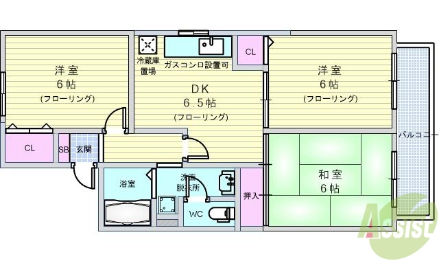 クレーンフラッツの間取り